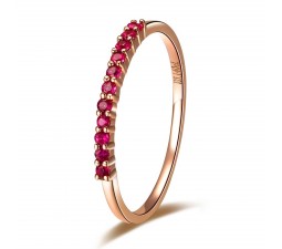 Beautiful Ruby Wedding Band on 18k Rose Gold