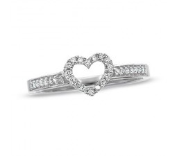 Inexpensive Diamond Heart Ring on Gold