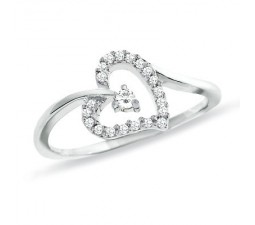 Half Carat Heart Engagement Ring on Gold