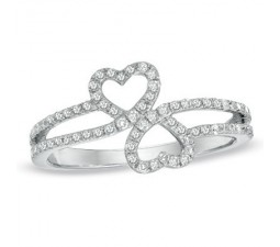 Inexpensive Diamond Heart Shaped Engagement Ring