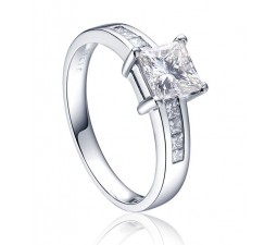 1 Carat Princess cut Diamond Engagement Ring