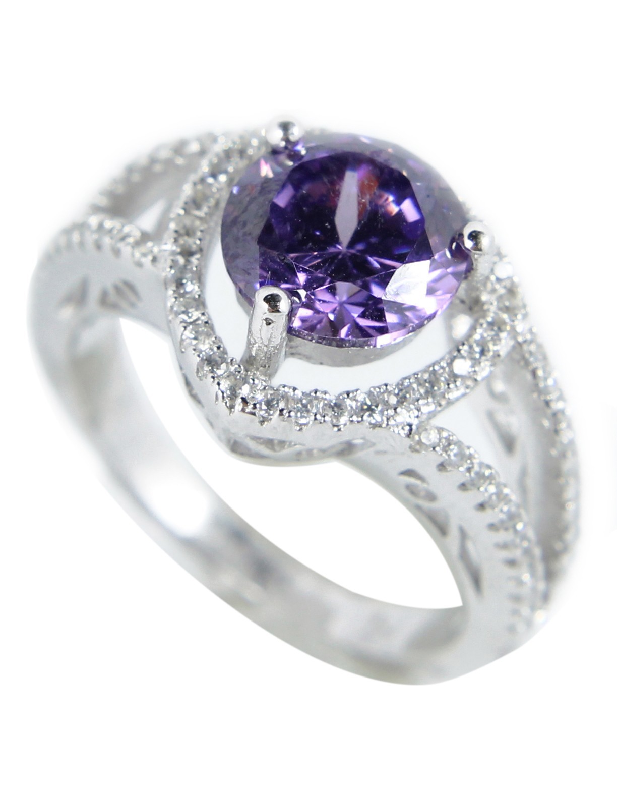 Luxurious Antique 1 Carat Created Amethyst Engagement Ring in 18k Gold ...
