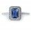 Beautiful 1 Carat Blue Cubic Zirconium Antique Engagement Ring in Silver
