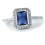 Beautiful 1 Carat Blue Cubic Zirconium Antique Engagement Ring in Silver