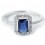 Beautiful 1 Carat Blue Cubic Zirconium Antique Engagement Ring in Silver