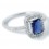 Beautiful 1 Carat Blue Cubic Zirconium Antique Engagement Ring in Silver