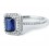 Beautiful 1 Carat Blue Cubic Zirconium Antique Engagement Ring in Silver