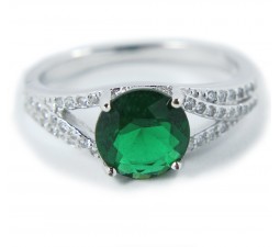 Perfect 1.50 Carat Green Cubic Zirconium Antique Engagement Ring under $100
