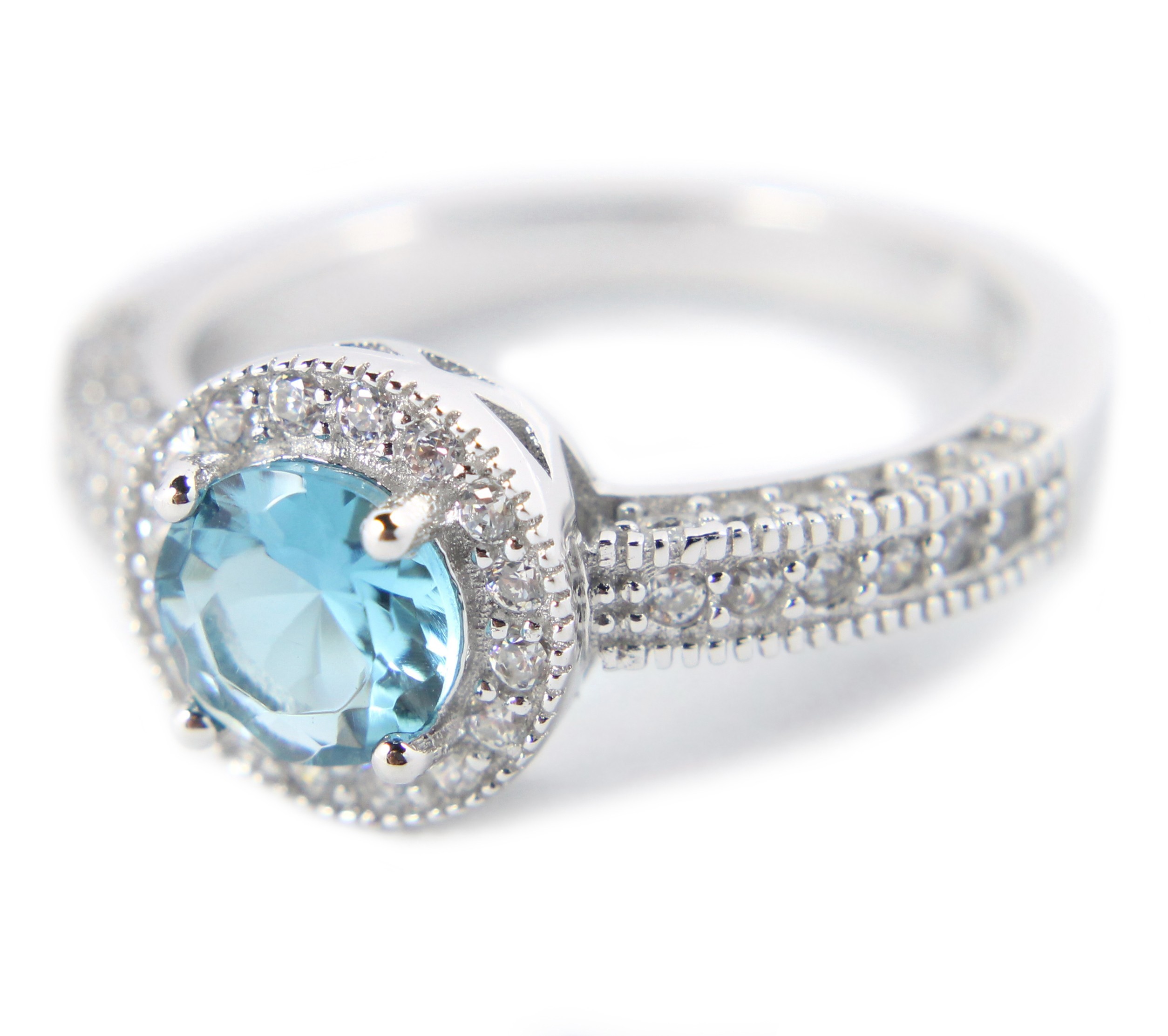 Antique Silver Ring with Zirconia