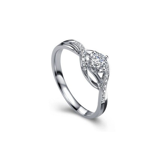 Alluring Diamond Ring 0.33 Carat Diamond on 10k White Gold - JeenJewels