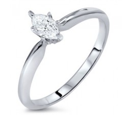 Half Carat Marquise Solitaire Diamond Engagement Ring in White Gold