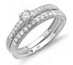 Half Carat Affordable Diamond Wedding Ring Band for Her in White Gold
