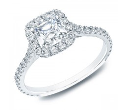 Gia certified 1 carat Princess Halo diamond engagement ring