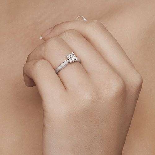 Tantalizing Cheap Solitaire Diamond Ring Half Carat Princess Cut Diamond on 10k Gold JeenJewels