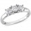 1 Carat Three Stone Round Trilogy Diamond Engagement Ring in White Gold