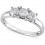 1 Carat Three Stone Round Trilogy Diamond Engagement Ring in White Gold