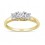 Classic Three Stone Round Half Carat Trilogy Engagement Ring in Yellow Gold