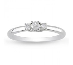 Half Carat Three Stone Trilogy Round Diamond Engagement Ring for Women