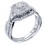 Huge 2 Carat Round Diamond Halo Bridal Ring Set in White Gold