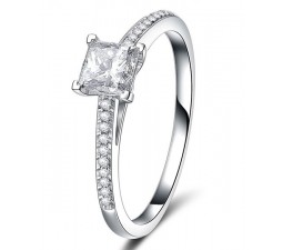 GIA certified 1 carat Princess Diamond Engagement Ring in Closeout Sale