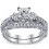 1 Carat Princess cut  Vintage Diamond Bridal Set 10K White Gold