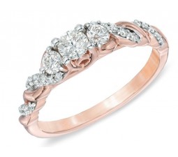Sale Half Carat Round Diamond Engagement Ring in Rose Gold under $500