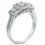 1 Carat Three Stone Princess Halo Diamond Engagement Ring