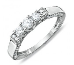 Half Carat Round Diamond Wedding Ring Band in Antique Setting