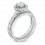 1 Carat Round Halo Trio Wedding Ring Set for Her in White Gold