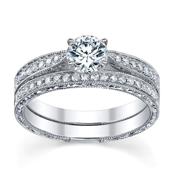 10K Yellow Gold Diamond Bridal Ring Set 1 Carat