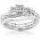 Three Stone Princess Wedding Ring Set for Her