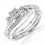 Three Stone Princess Wedding Ring Set for Her
