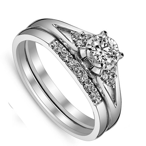 white gold wedding sets cheap