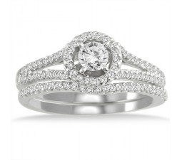 1.15 Carat Round Diamond Engagement Ring for Women in White Gold