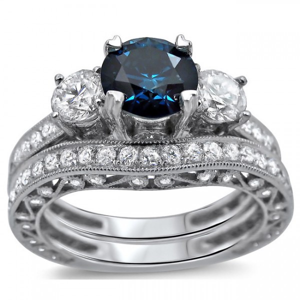 Bestselling Antique Sapphire and Diamond Designer Wedding Ring Set ...