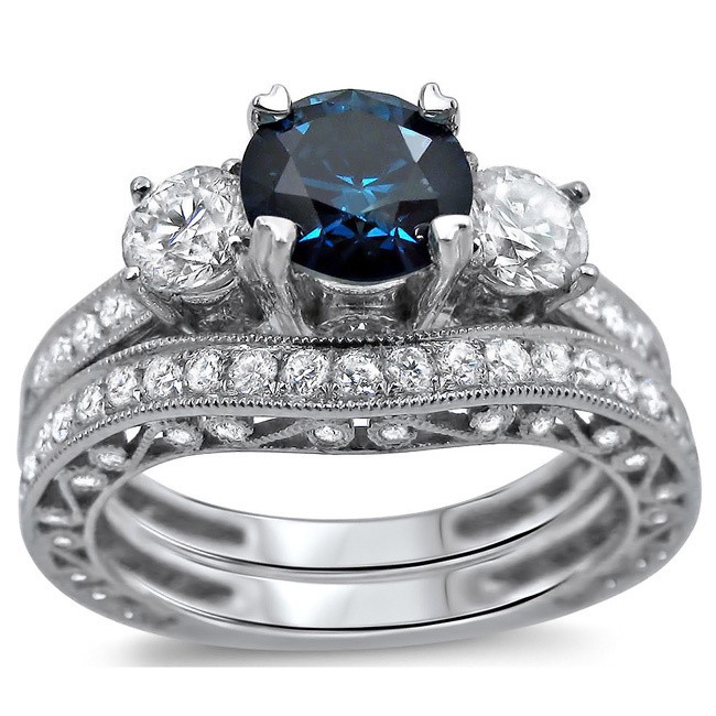 Bestselling Antique Sapphire and Diamond Designer Wedding Ring Set ...