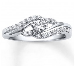 Perfect Half Carat Round Diamond Engagement Ring for Women in White Gold