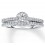 Halo 1 Carat Round Halo Diamond Wedding Ring Set in White Gold