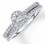 Halo 1 Carat Round Halo Diamond Wedding Ring Set in White Gold