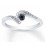 Perfect Black and White Diamond Engagement Ring in White Gold