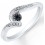 Perfect Black and White Diamond Engagement Ring in White Gold