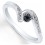 Perfect Black and White Diamond Engagement Ring in White Gold