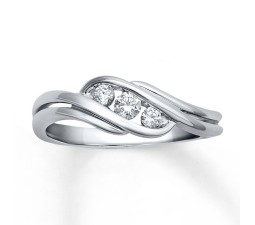 Beautiful 1/4 Carat Trilogy Engagement Ring in White Gold