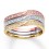 Perfect Combination Set of 3 Round Diamond Wedding Ring Bands in MultiColor Gold