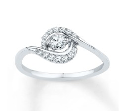 Affordable Round Diamond Engagement Ring in White Gold for Women