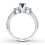 Princess cut Blue Sapphire and Diamond Engagement Ring in White Gold