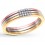 3 Piece Tri Color White Rose and Yellow Wedding Ring Band for Women