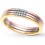 3 Piece Tri Color White Rose and Yellow Wedding Ring Band for Women
