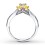 1 Carat Trilogy Princess White and Yellow Diamond Engagement Ring in White Gold