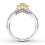 1/2 Carat Round White and Yellow Diamond Engagement Ring in Gold
